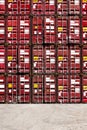 Colorful stack pattern of cargo shipping containers