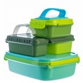 Colorful Stack of Reusable Plastic Lunch Boxes Royalty Free Stock Photo