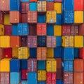 Colorful stack of shipping containers Royalty Free Stock Photo