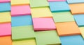 Colorful stack of sticky notes arranged in a grid pattern Royalty Free Stock Photo