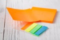 Colorful stack of sticky notes. Macro closeup.post note, note pad