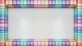 Colorful Stacked Blocks Forming a Rectangular Frame with a White Center image photo Royalty Free Stock Photo