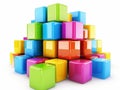 Colorful Stacked Cubes Royalty Free Stock Photo
