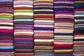 Colorful stacked fabric