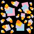 Colorful Stacked Squares On Black Background