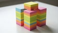 Colorful Stacks of Sticky Notes on a White Surface Royalty Free Stock Photo