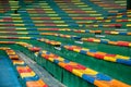 Colorful of stadium seats Royalty Free Stock Photo