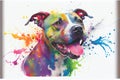 Colorful Staffordshire bull terrier dog painting Royalty Free Stock Photo