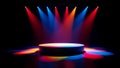 Colorful Stage Lighting on Empty Platform Royalty Free Stock Photo