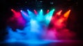 Colorful Stage Lighting with Smoke and Fog Royalty Free Stock Photo