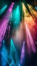 Colorful stage lights beam through smoke, creating a lively atmosphere Royalty Free Stock Photo