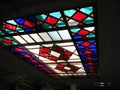 Colorful stained glass in the ceiling photo Royalty Free Stock Photo
