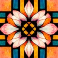 Colorful stained glass floral seamless pattern Royalty Free Stock Photo