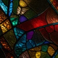Colorful stained glass window of a church,  Abstract background and texture Royalty Free Stock Photo