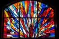 a colorful stained glass window in a church Royalty Free Stock Photo