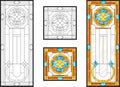 Colorful Stained Glass Window In Classic Style For Ceiling Or Door Panels, Tiffany Technique.
