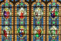 Colorful stained glass window with saints Royalty Free Stock Photo