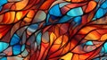 Colorful stained glass window, vibrant and colorful, abstract background seamless. generative ai Royalty Free Stock Photo