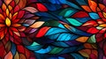 Colorful stained glass window, vibrant and colorful, abstract background seamless. generative ai Royalty Free Stock Photo