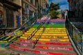 Colorful Stairs and Grafitti Marseille Franc
