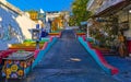 Colorful stairs and steps in rainbow colors Puerto Escondido Mexico