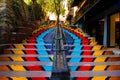 Istanbul, Karakoy / Turkey 04.04.2019: Colorful stairs, Street Art and Life Concept