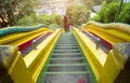 Colorful stairs in Wat tham khao noi buddhist temple