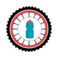 Colorful stamp button with cyclist jar Royalty Free Stock Photo