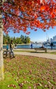 Colorful Stanley Park along the seawall path in the autumn, Vancouver, Canada Royalty Free Stock Photo