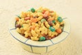 Colorful Star and Fruit Loops Cereal in A Bowl Royalty Free Stock Photo