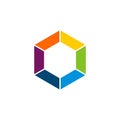 Colorful Star in Hexagon Logo Template Illustration Design. Vector EPS 10 Royalty Free Stock Photo
