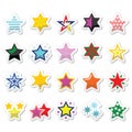 Colorful star icons isolated on white