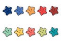 Colorful star illustration with cute and adorable faces 2