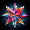 a colorful star made out of paper on a black background Royalty Free Stock Photo