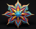 a colorful star made out of paper on a black background Royalty Free Stock Photo