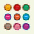 Colorful star seals vintage Royalty Free Stock Photo