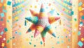 Star Shaped Pinata in Festive Ambiance Royalty Free Stock Photo