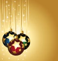 Colorful stars christmas balls Royalty Free Stock Photo