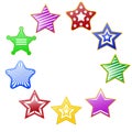 Colorful stars circle Royalty Free Stock Photo