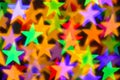 Colorful stars illumination for holiday or abstract boke background Royalty Free Stock Photo