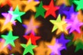 Colorful stars illumination for holiday or abstract boke background Royalty Free Stock Photo