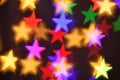 Colorful stars illumination for holiday or abstract boke background Royalty Free Stock Photo