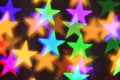 Colorful stars illumination for holiday or abstract boke background Royalty Free Stock Photo