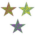 Colorful stars set: Vector assets for Christmas stars, festival celebrations, web or game design, and app icons. Royalty Free Stock Photo