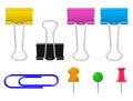 Colorful clamp pin clip stationery set Royalty Free Stock Photo