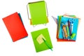 Colorful stationery, textbooks and notebooks Royalty Free Stock Photo