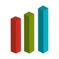 Colorful statistics bars in red, green and blue