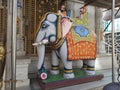 Colorful statue of a Elephant on the entrance of a Jain Temple