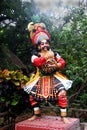 Colorful statue of yakshagana performer at Janapada Loka folk art museum near Ramanagara, India