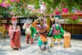 Colorful statues of characters from Chinese mythology Journey to the West which is located at Ling Sen Tong Cave Temple